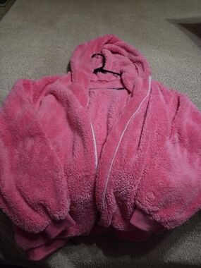 Plush Hooded Jacket in Pink